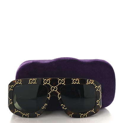 Gucci Acetate Monogram Shield Sunglasses GG0983S Havana 7 of 7