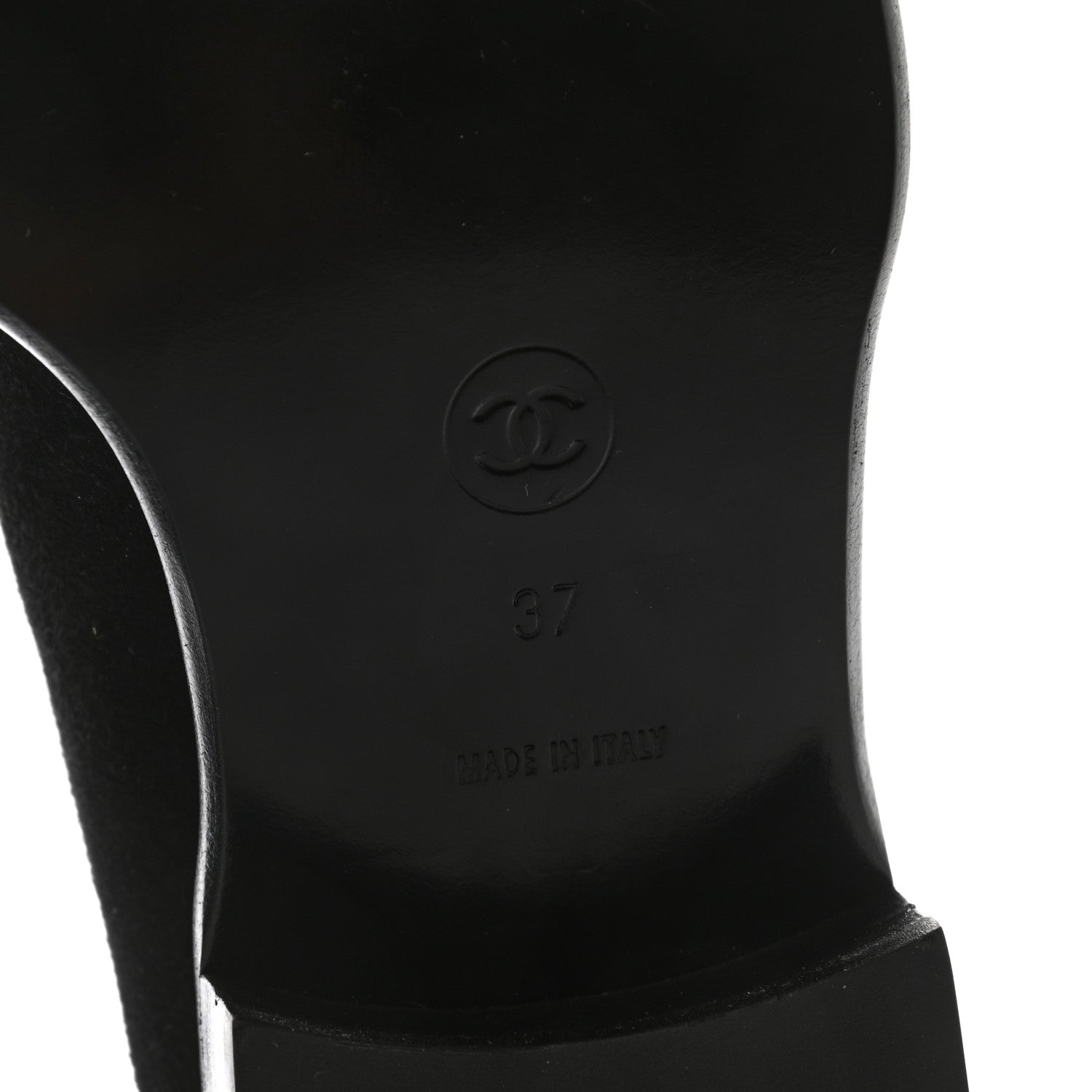 Chanel Suede CC Mocassin Loafers 37 Black 6 of 9