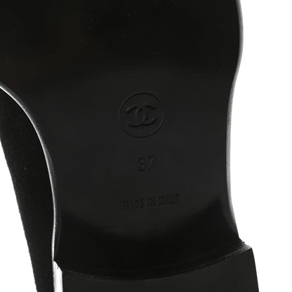 Chanel Suede CC Mocassin Loafers 37 Black 6 of 9
