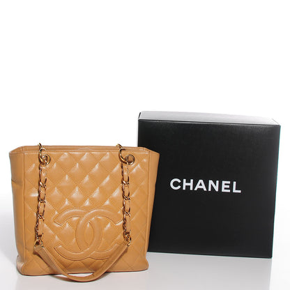 Chanel Caviar Quilted Petit Shopping Tote PST Beige 8 of 8