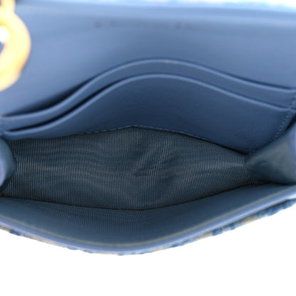 Christian Dior Oblique Saddle Card Holder Cornflower Blue 5 of 14