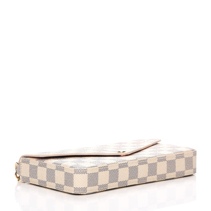 Louis Vuitton Damier Azur Pochette Felicie Chain Wallet Rose Ballerine 4 of 8