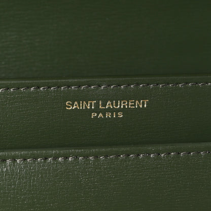 Saint Laurent Smooth Calfskin Medium Monogram Sunset Satchel Vert Kaki 7 of 11