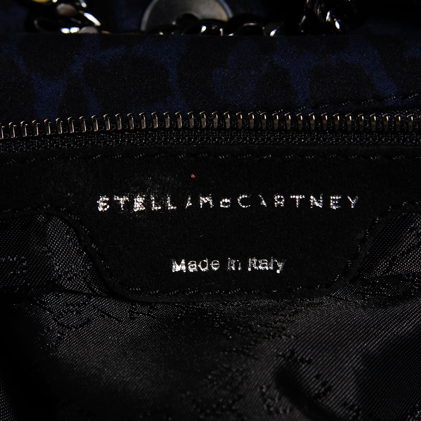 Linen Leopard Small Falabella Tote Blue