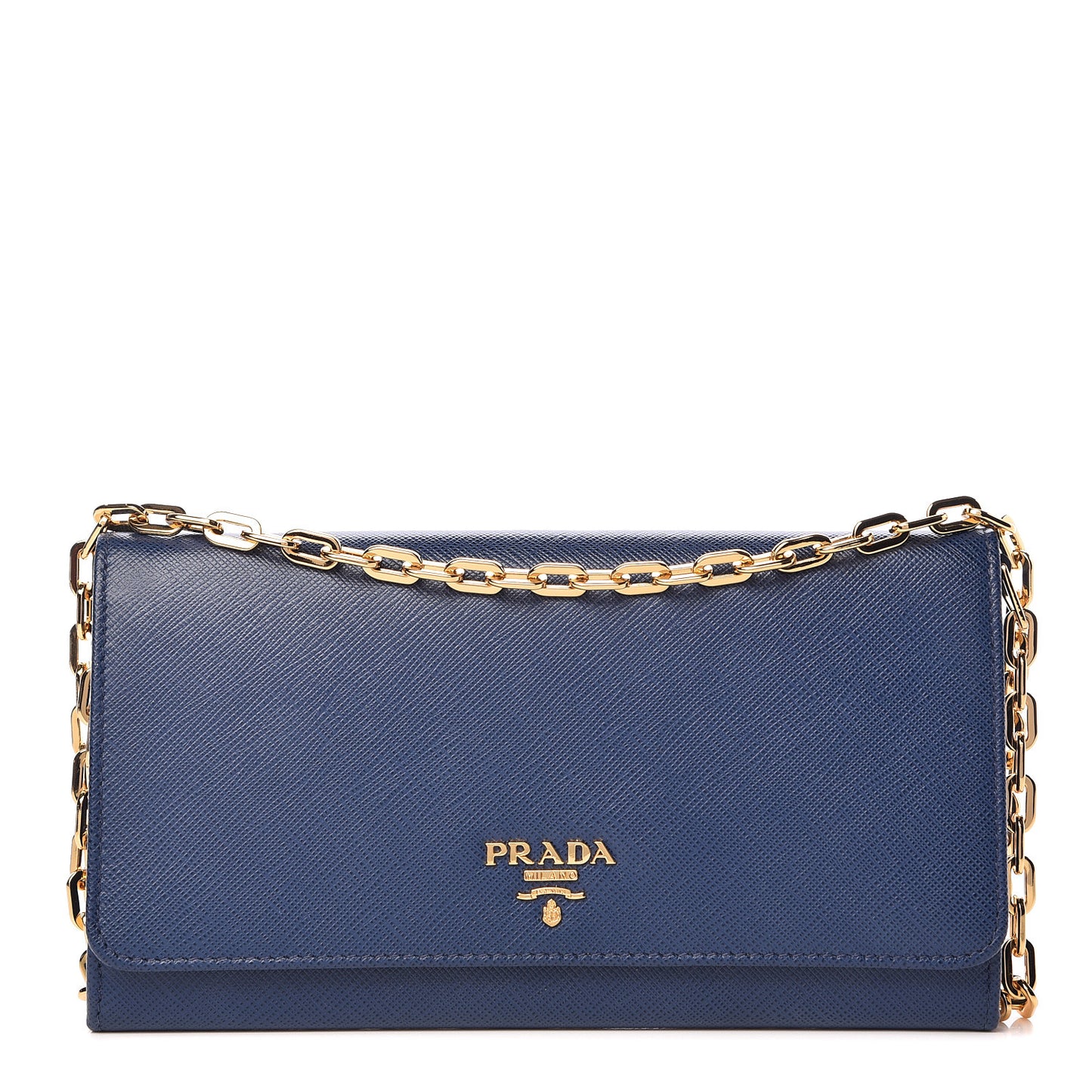 Saffiano Metal Oro Chain Wallet Bleuette