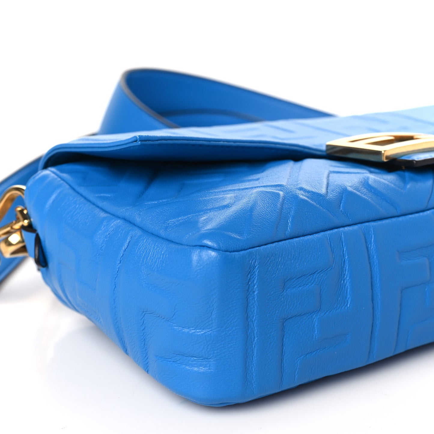 Nappa FF 1974 Embossed Baguette Blue Royal