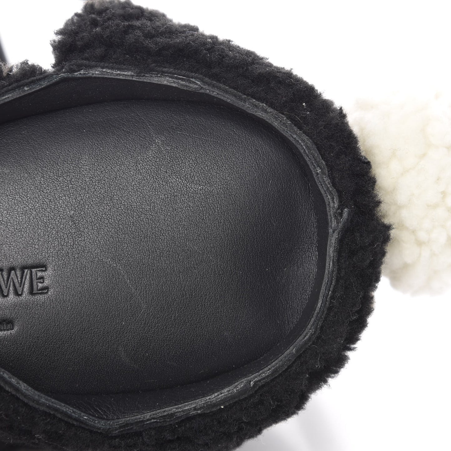 Shearling Mini Bunny Crossbody Bag Black