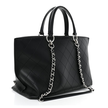 Chanel Calfskin Stitched Shopping Tote Black 3 of 13