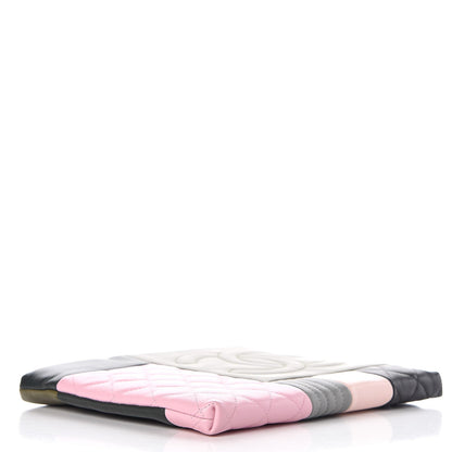 Chanel Lambskin Patchwork Medium Cosmetic Case Khaki Pink Green 4 of 8