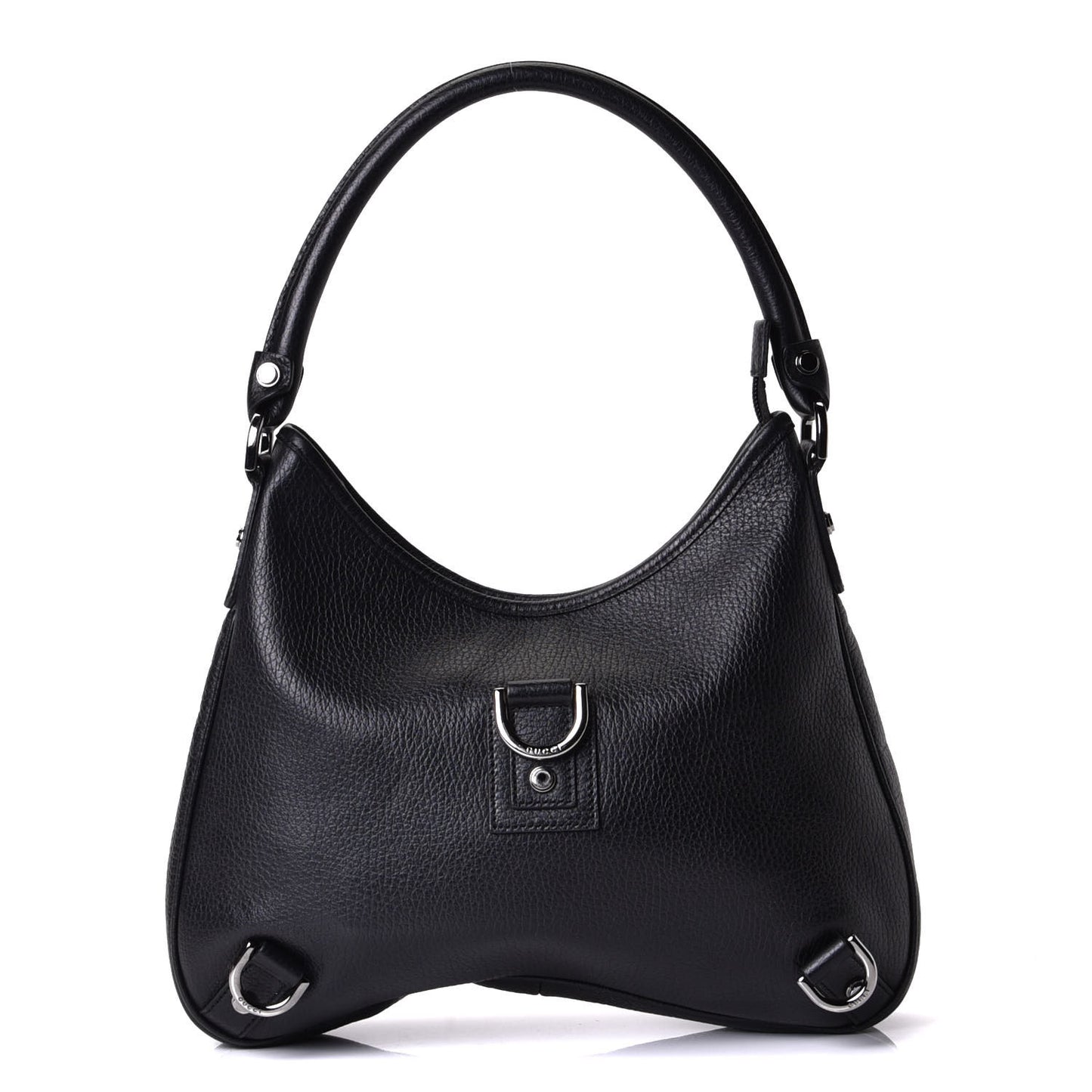 Calfskin Abbey D Ring Hobo Black