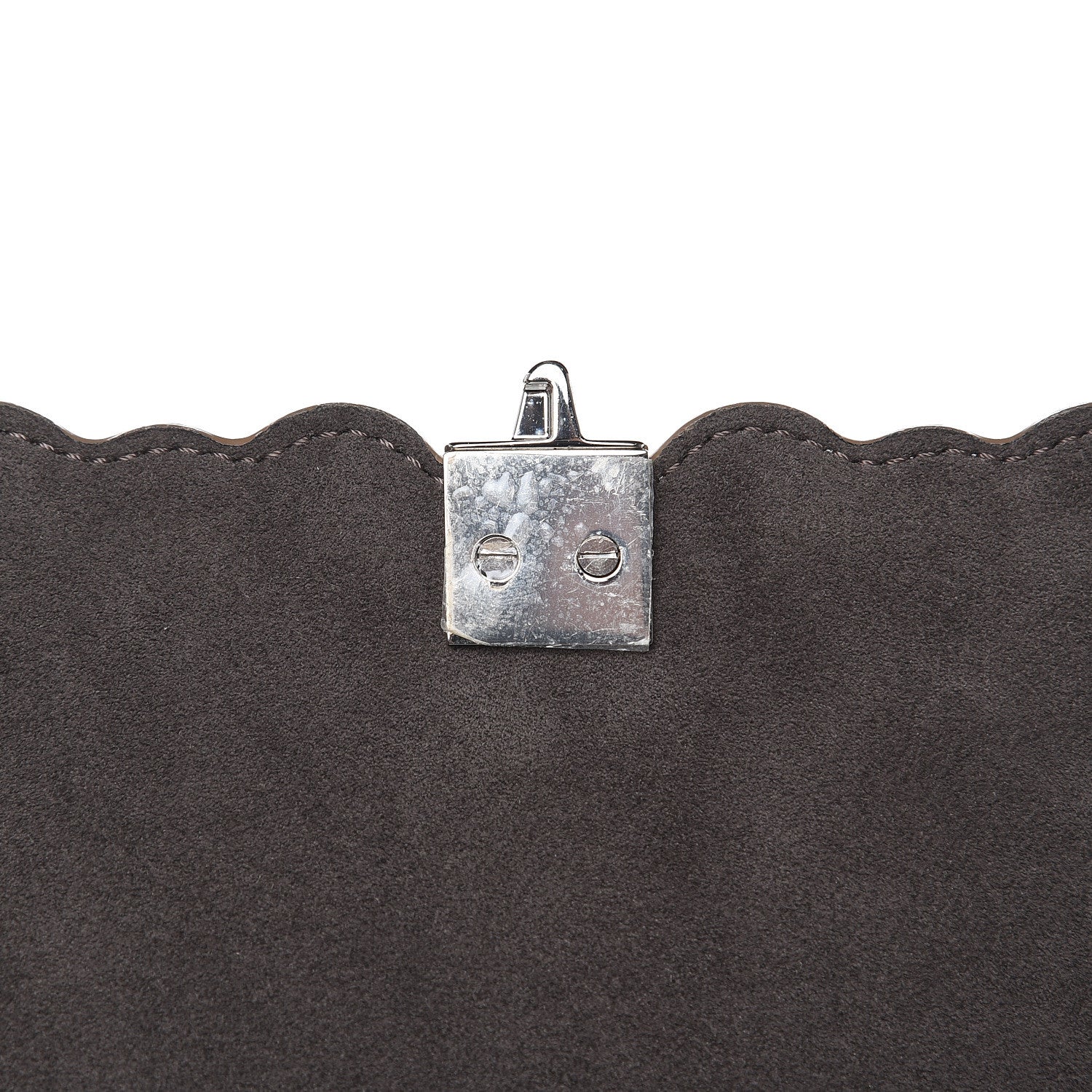 Fendi Vitello Catalan Mirror Scalloped Multi Studded Small Kan I Shoulder Bag Argento 12 of 12