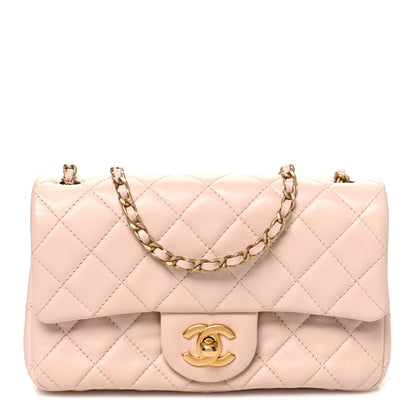 Chanel Lambskin Quilted Mini Rectangular Pearl Crush Flap Beige 1 of 11