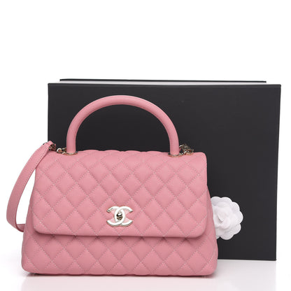 Chanel Caviar Quilted Small Coco Handle Flap Light Pink 11 of 11