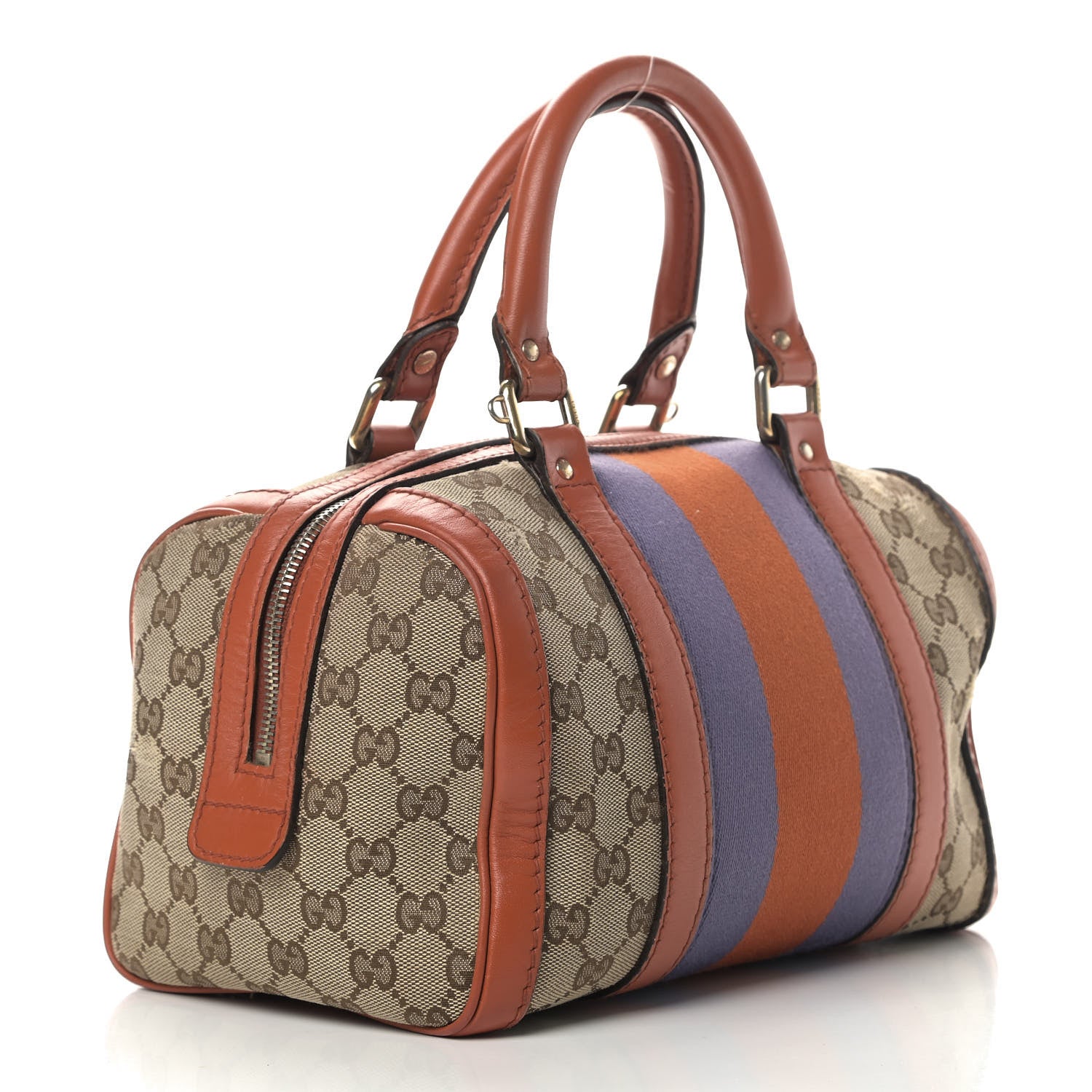 Gucci Monogram Vintage Web Small Boston 2 of 14