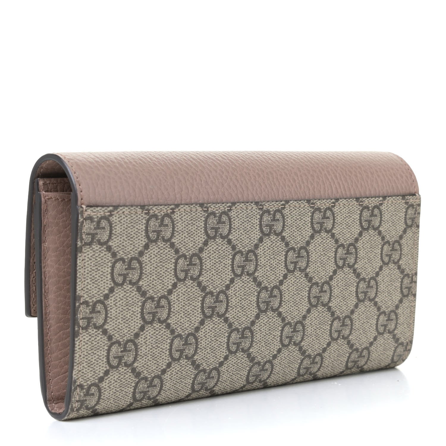 Gucci Dollar Calfskin GG Supreme Monogram GG Marmont Continental Wallet Porcelain Rose Beige Ebony 2 of 4