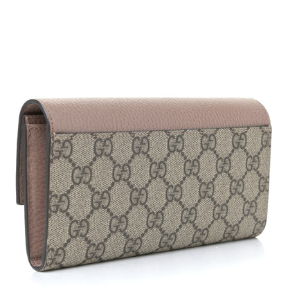 Gucci Dollar Calfskin GG Supreme Monogram GG Marmont Continental Wallet Porcelain Rose Beige Ebony 2 of 4