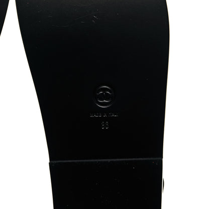 Chanel Grained Calfskin Velcro Dad Sandals 36 Black 6 of 8