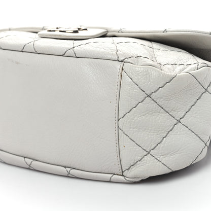 Chanel Glazed Calfskin XL On The Road Flap Light Grey 10 of 14