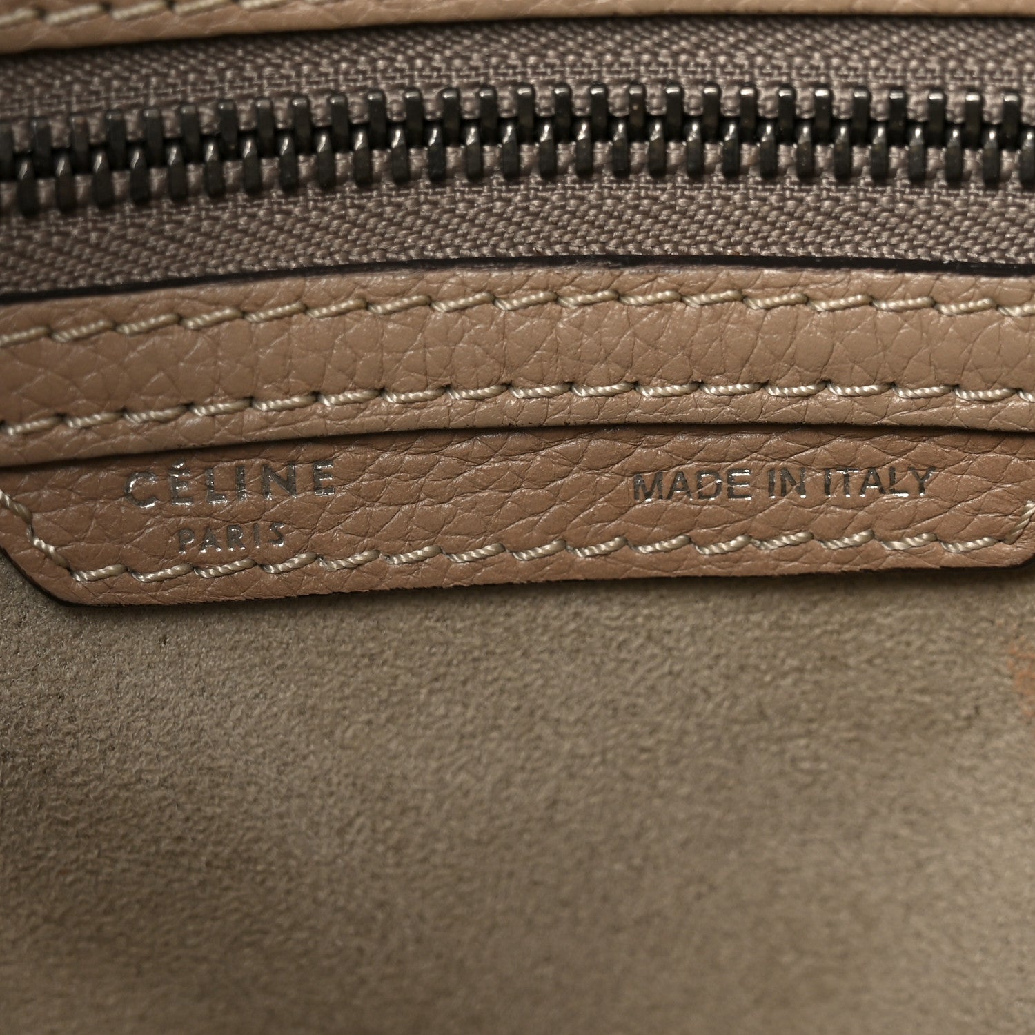 Celine Drummed Calfskin Micro Luggage Dune 6 of 9