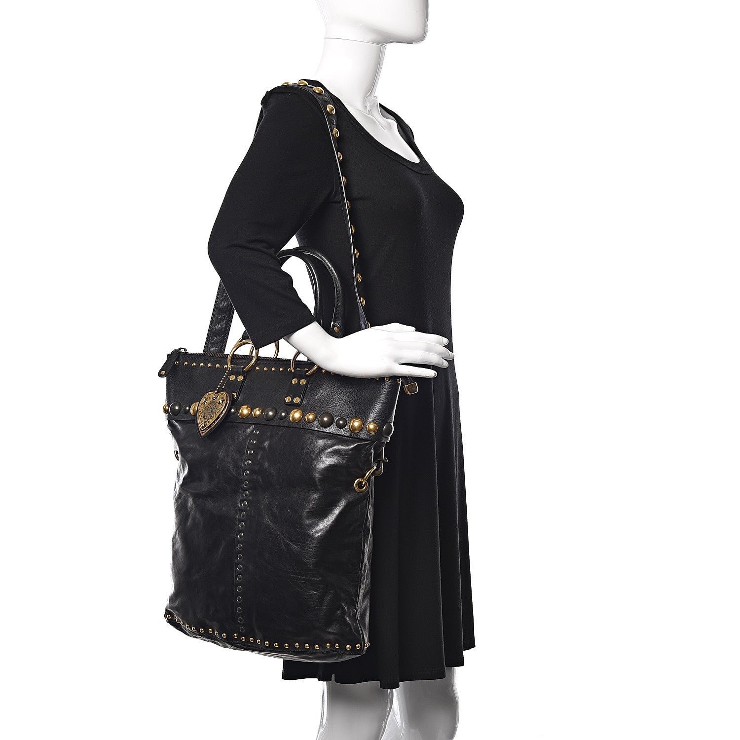 Gucci Calfskin Large Babouska Tote Black 2 of 9