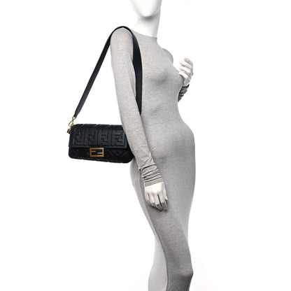 Fendi Nappa FF 1974 Embossed Baguette Black 2 of 11
