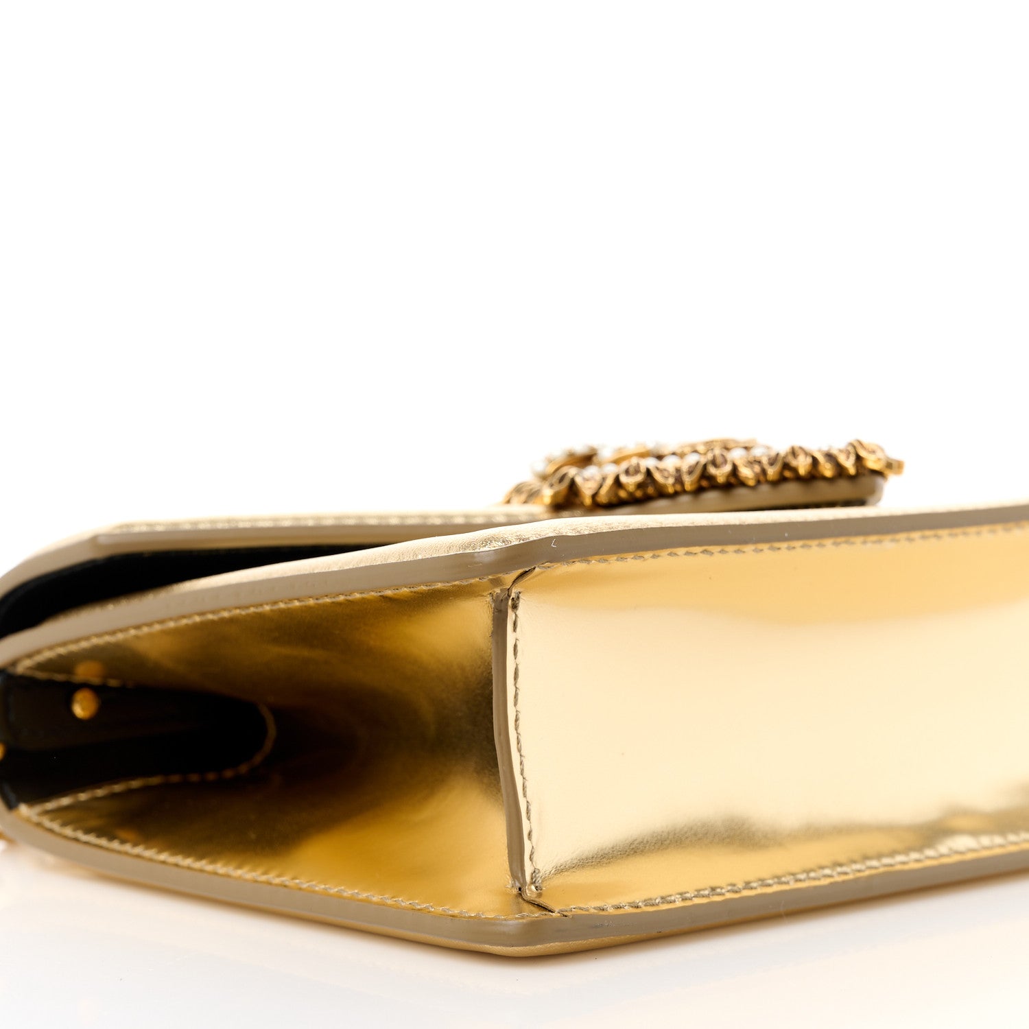 Dolce & Gabbana Metallic Nappa Small Devotion Envelope Top Handle Bag Gold 9 of 11