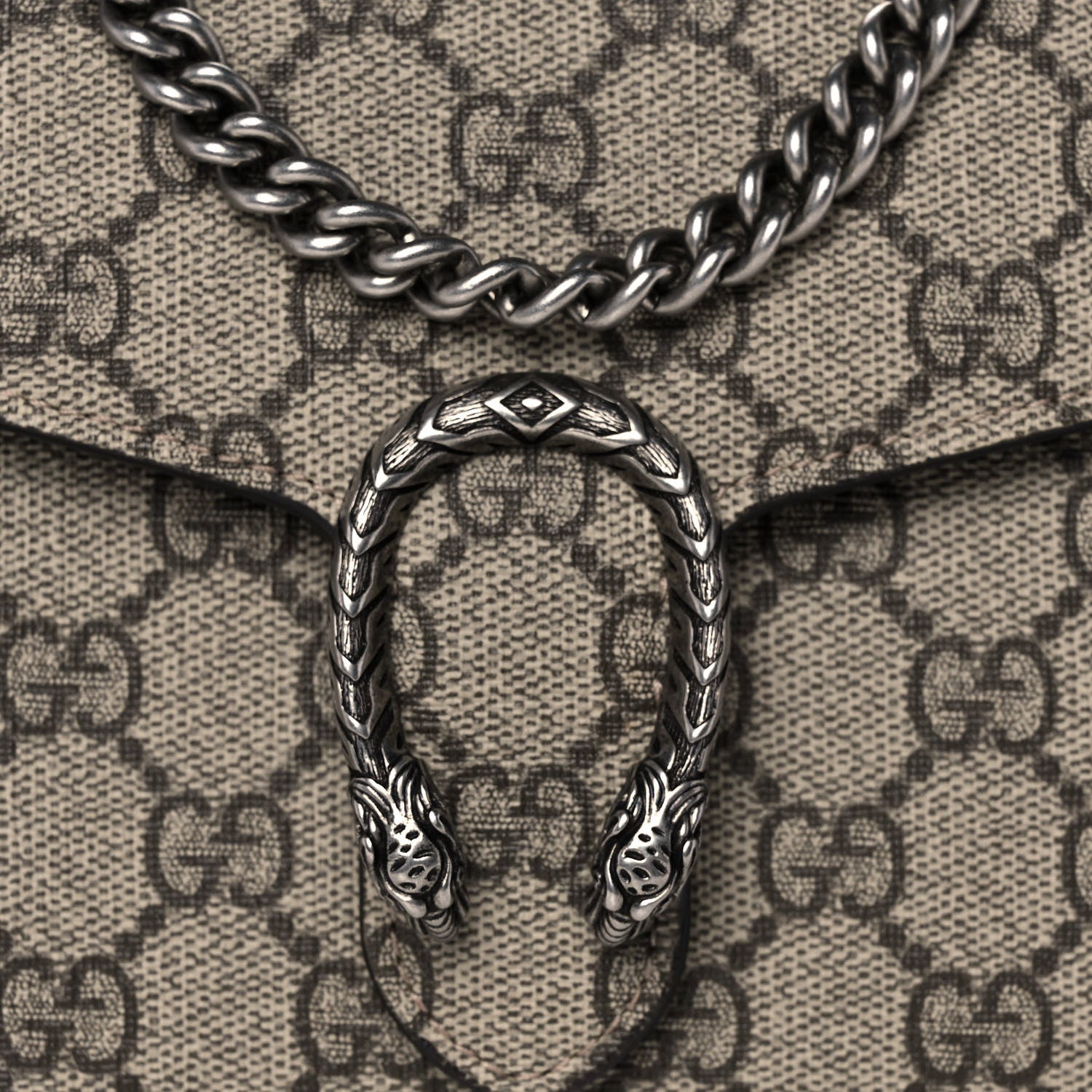 Gucci GG Supreme Monogram Mini Dionysus Chain Wallet Beige Taupe 10 of 11