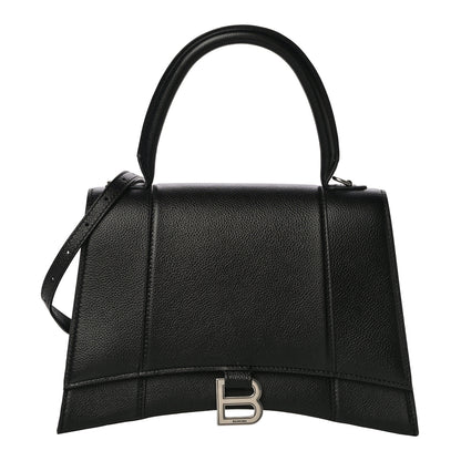 Balenciaga Grained Calfskin Medium Hourglass Top Handle Bag Black 1 of 11