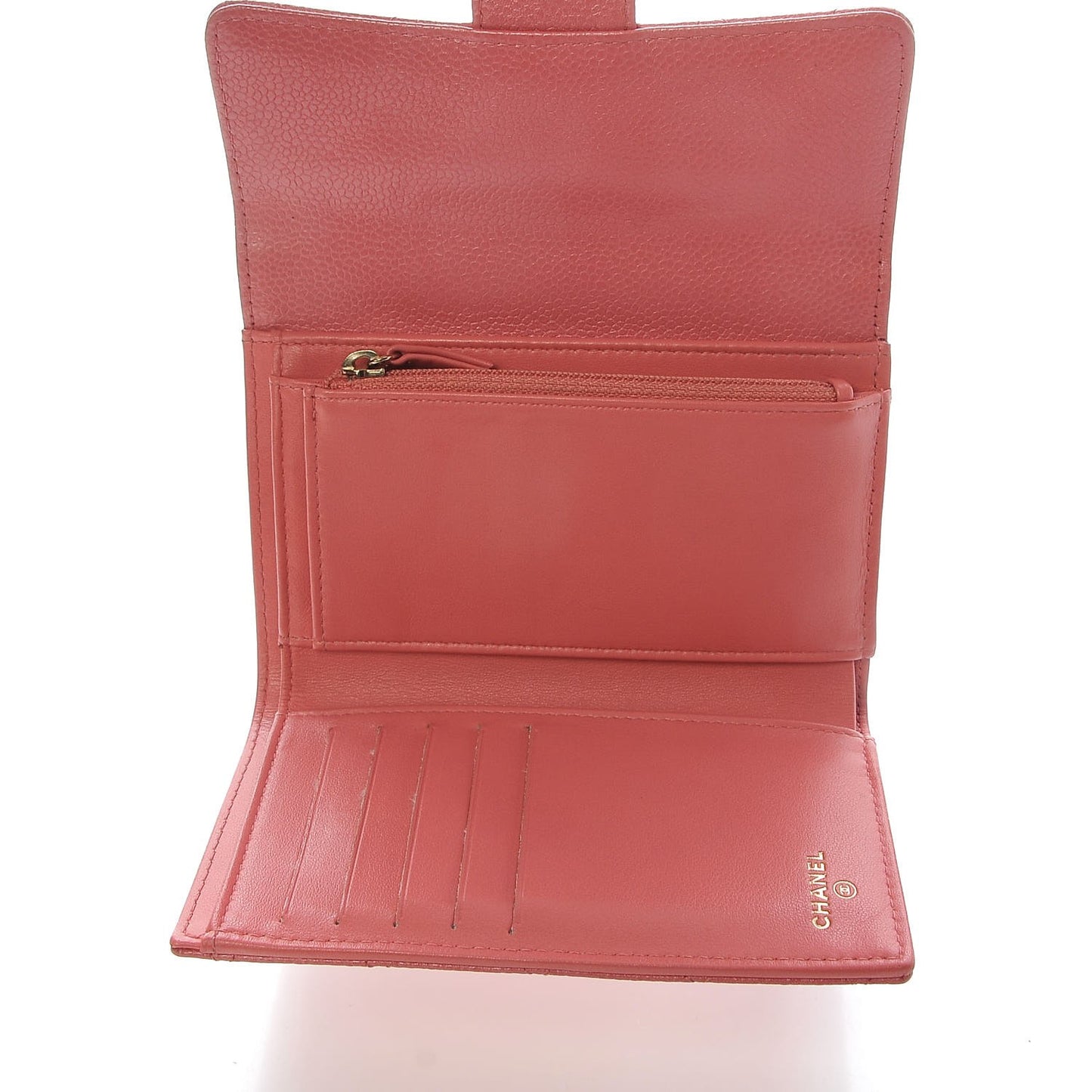 Caviar Quilted Medium Flap Wallet Pink