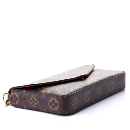 Louis Vuitton Monogram Pochette Felicie Chain Wallet Fuchsia 4 of 10