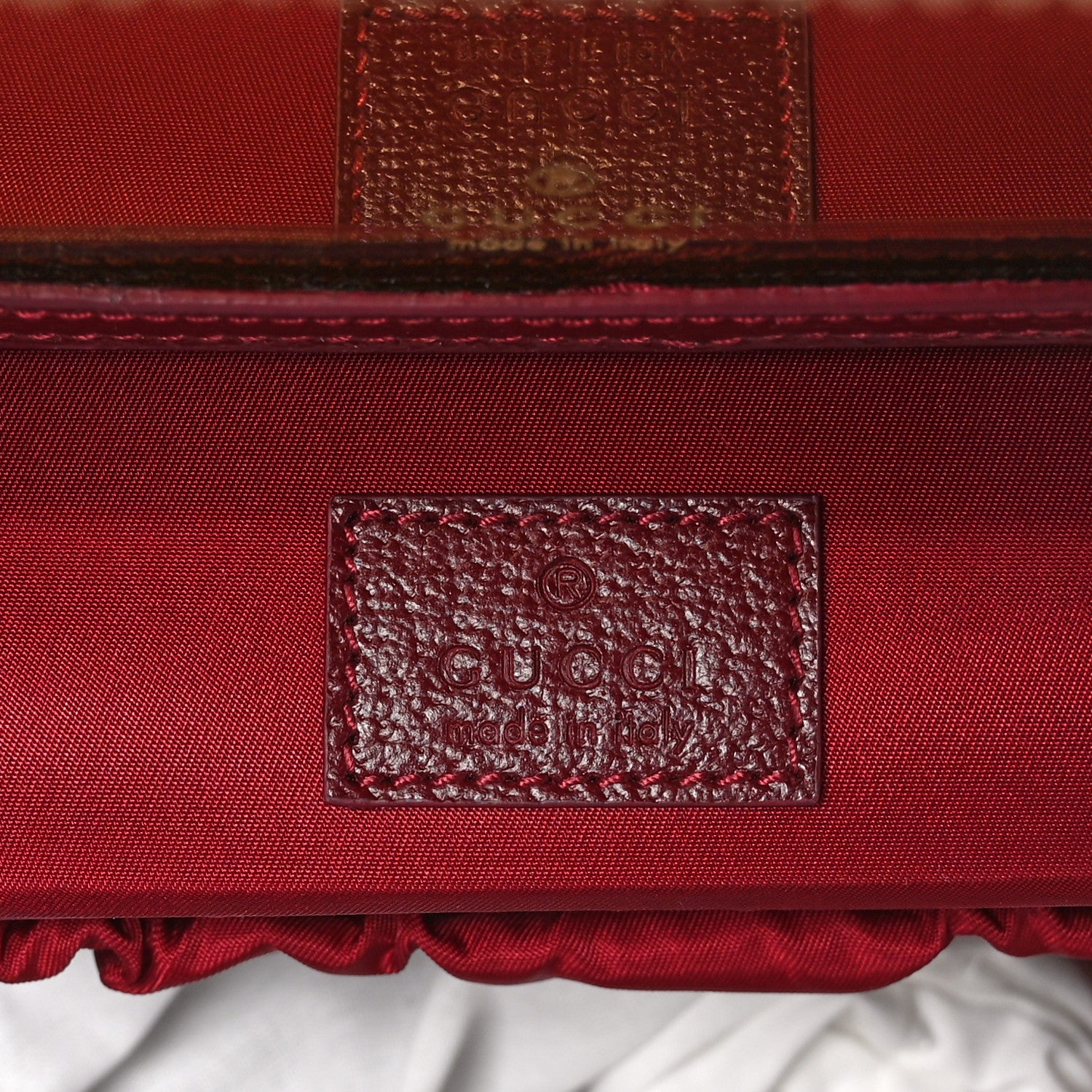 Gucci GG Supreme Monogram Ancora Calfskin Vanity Cosmetic Case Beige Ebony Rosso 6 of 10