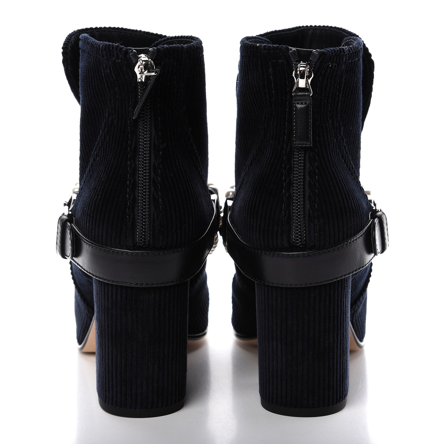 Velvet Satin Cap Cap Toe Short Boots 40 Navy Black
