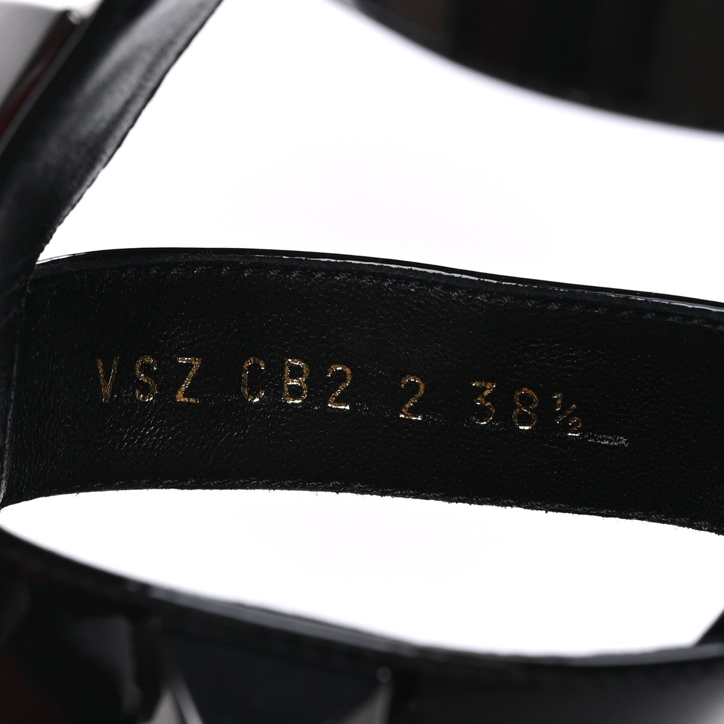 Patent Monochrome Roman Stud Ankle Strap 80mm Pumps 38.5 Black
