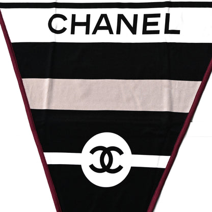 Chanel Silk CC Coco Chanel Logo Scarf White Black Multicolor 3 of 4