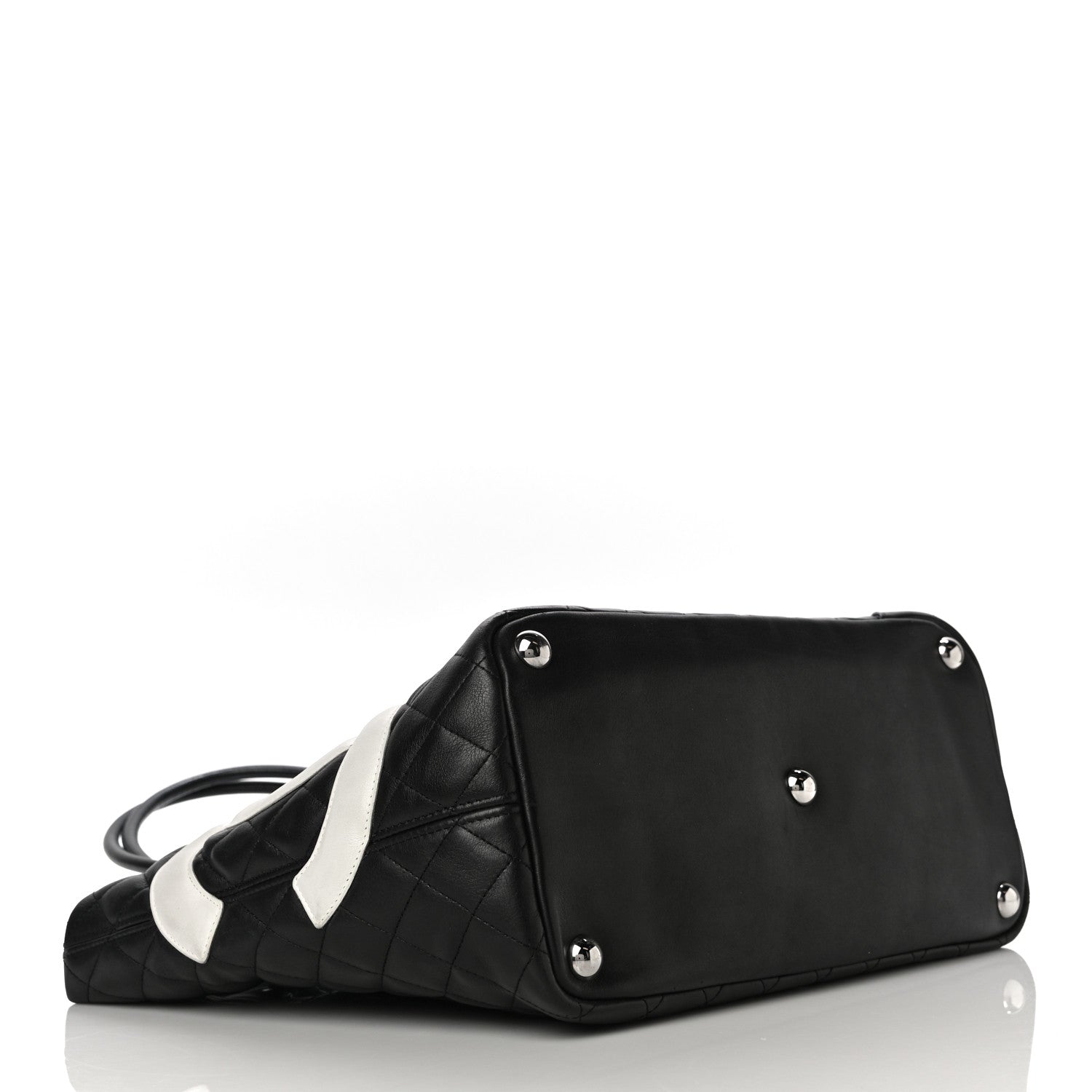 Chanel Calfskin Quilted Large Cambon Tote Black White 4 of 14