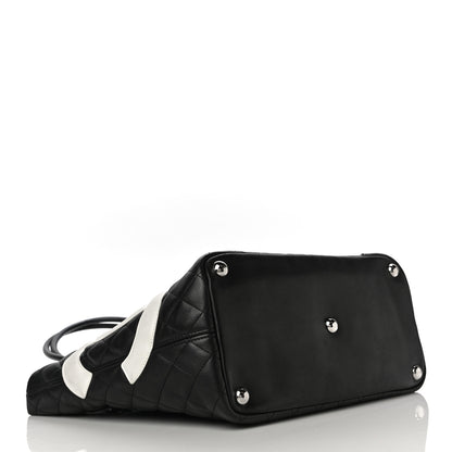 Chanel Calfskin Quilted Large Cambon Tote Black White 4 of 14