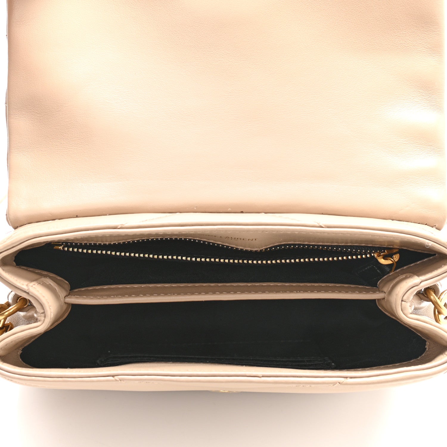 Saint Laurent Calfskin Y Quilted Monogram Toy Loulou Crossbody Bag Latte 5 of 11