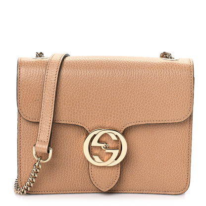 Gucci Dollar Calfskin Small Interlocking G Shoulder Bag Camelia 1 of 10