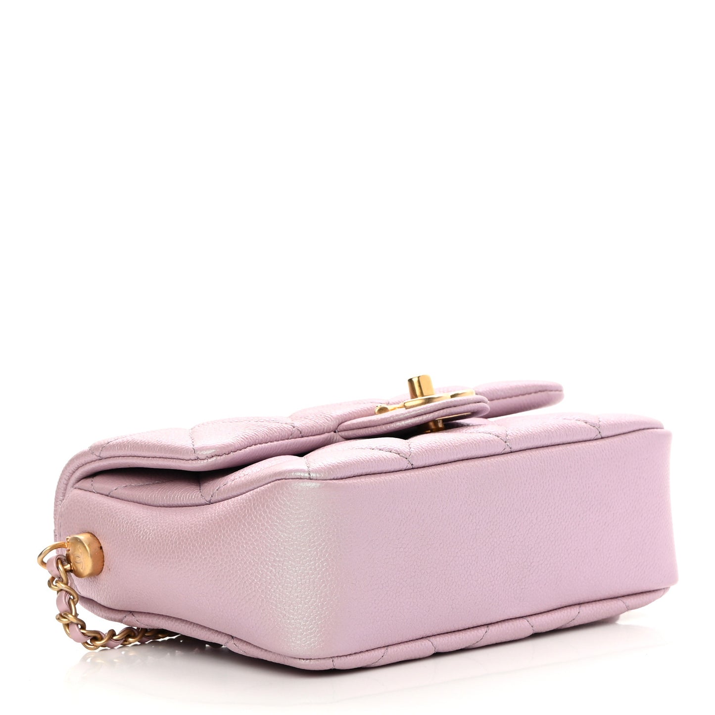 Iridescent Caviar Quilted Mini My Perfect Flap Pink