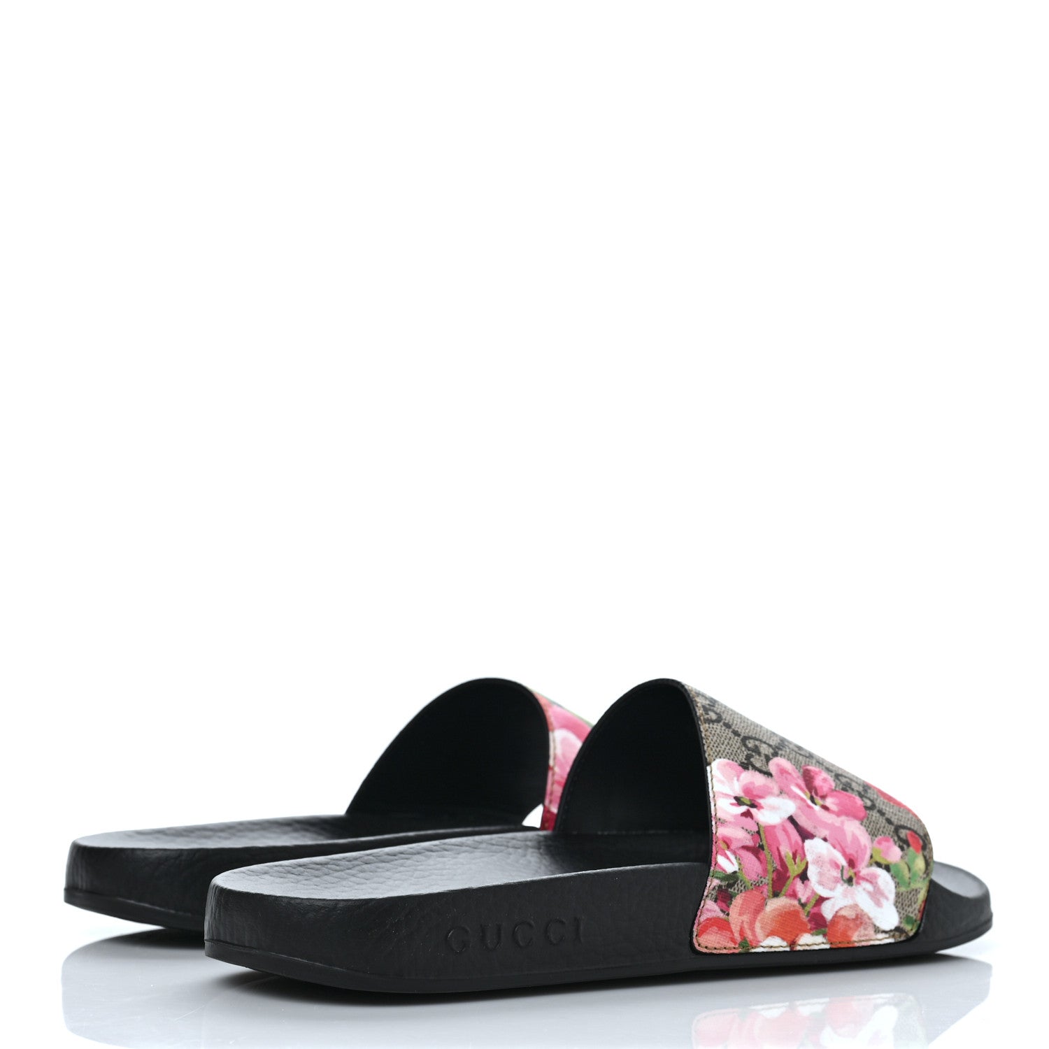 Gucci GG Supreme Monogram Blooms Slide Sandals 38 Beige Multicolor 4 of 8