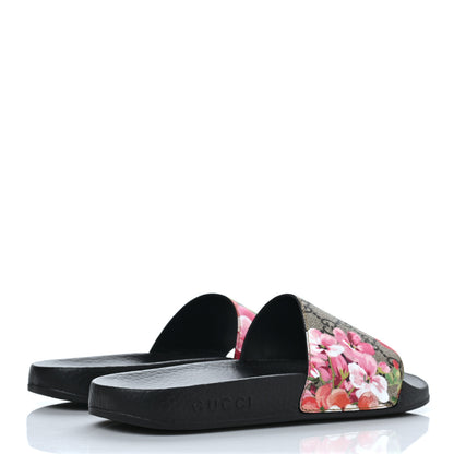 Gucci GG Supreme Monogram Blooms Slide Sandals 38 Beige Multicolor 4 of 8