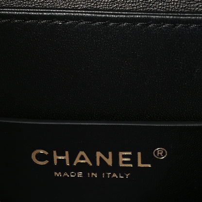 Chanel Tweed Lambskin Quilted Top Handle Flap Black White 6 of 10