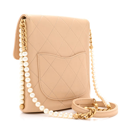 Chanel Calfskin Quilted Pearl Small Hobo Bag Beige 3 of 10