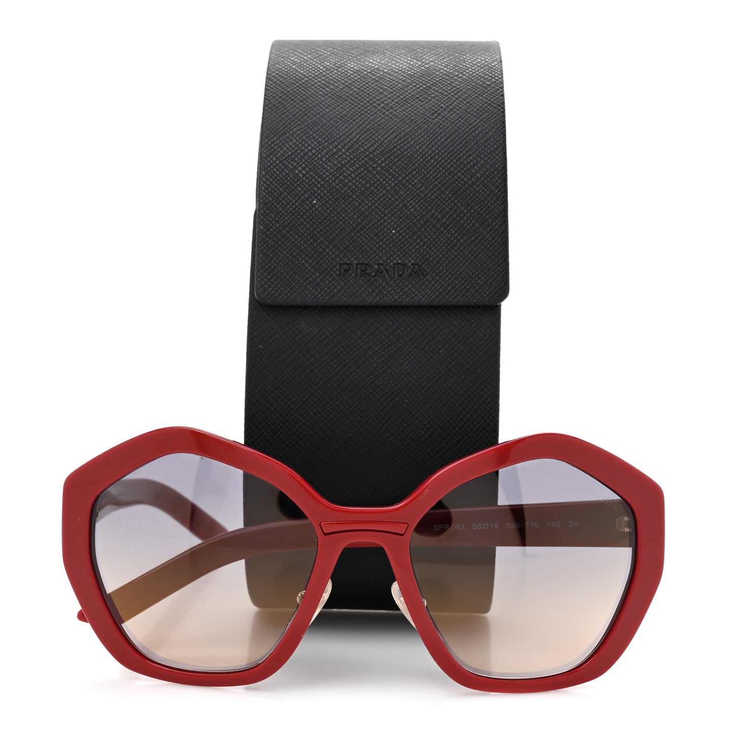 Acetate Geometric Sunglasses SPR 08X Red