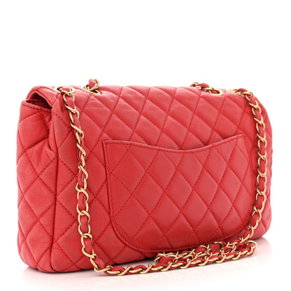 Chanel Lambskin Quilted Large Now and Forever Flap Red 3 of 14