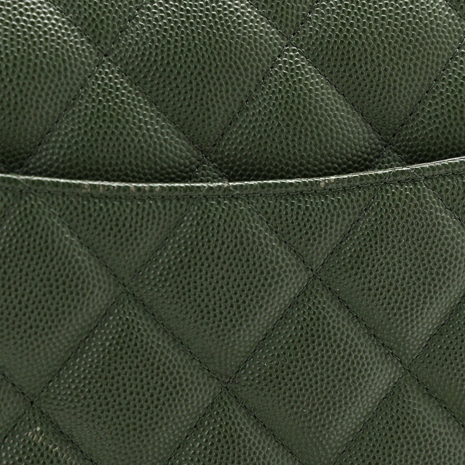 Chanel Caviar Quilted Jumbo Double Flap Dark Green 14 of 15