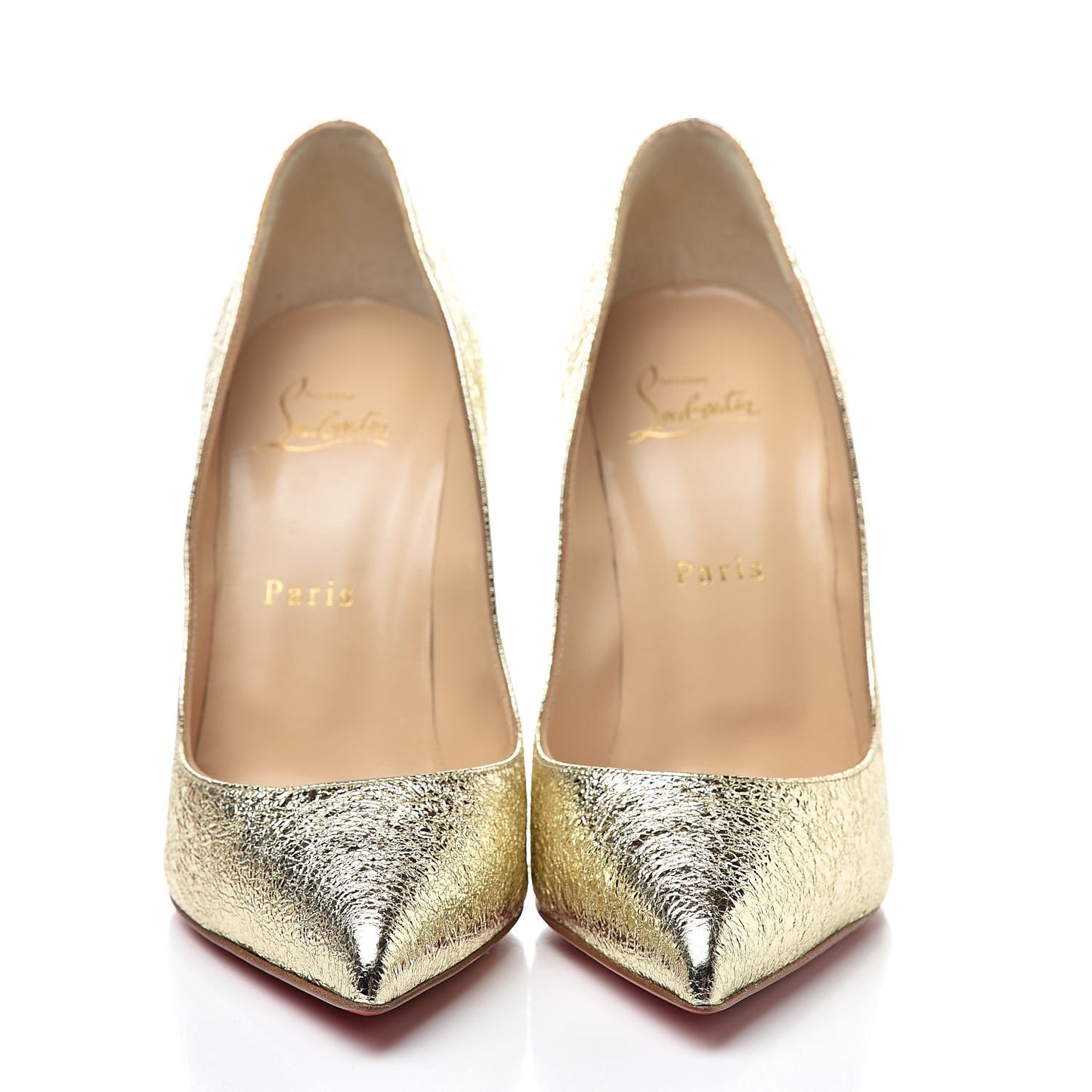 Metallic Crinkled Nappa Pigalle Follies 100 Pumps 38 Platine