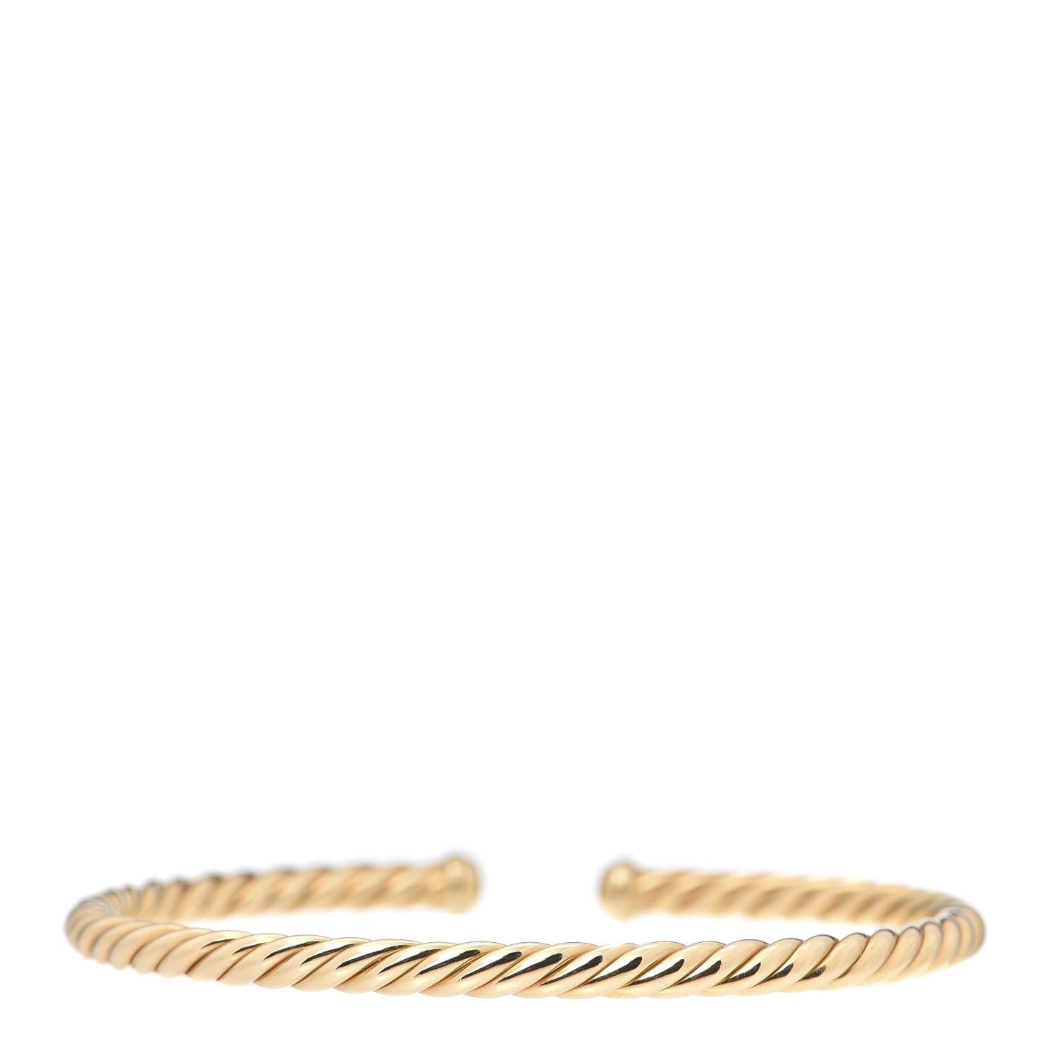 David Yurman 18K Yellow Gold 4mm Cablespira Bracelet 3 of 5