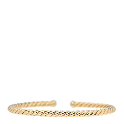 David Yurman 18K Yellow Gold 4mm Cablespira Bracelet 3 of 5