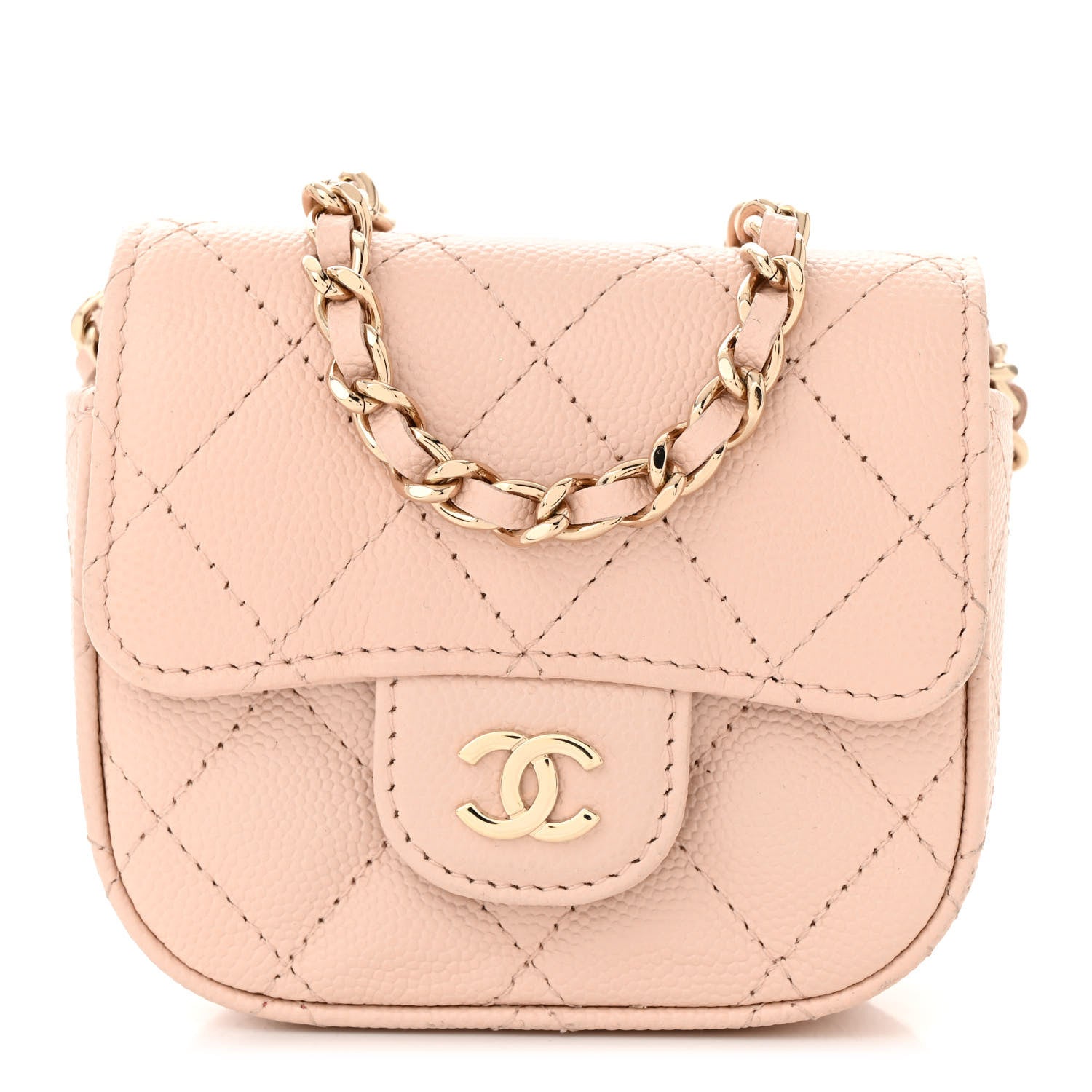 Chanel Caviar Quilted Mini Clutch With Chain Light Beige 1 of 12